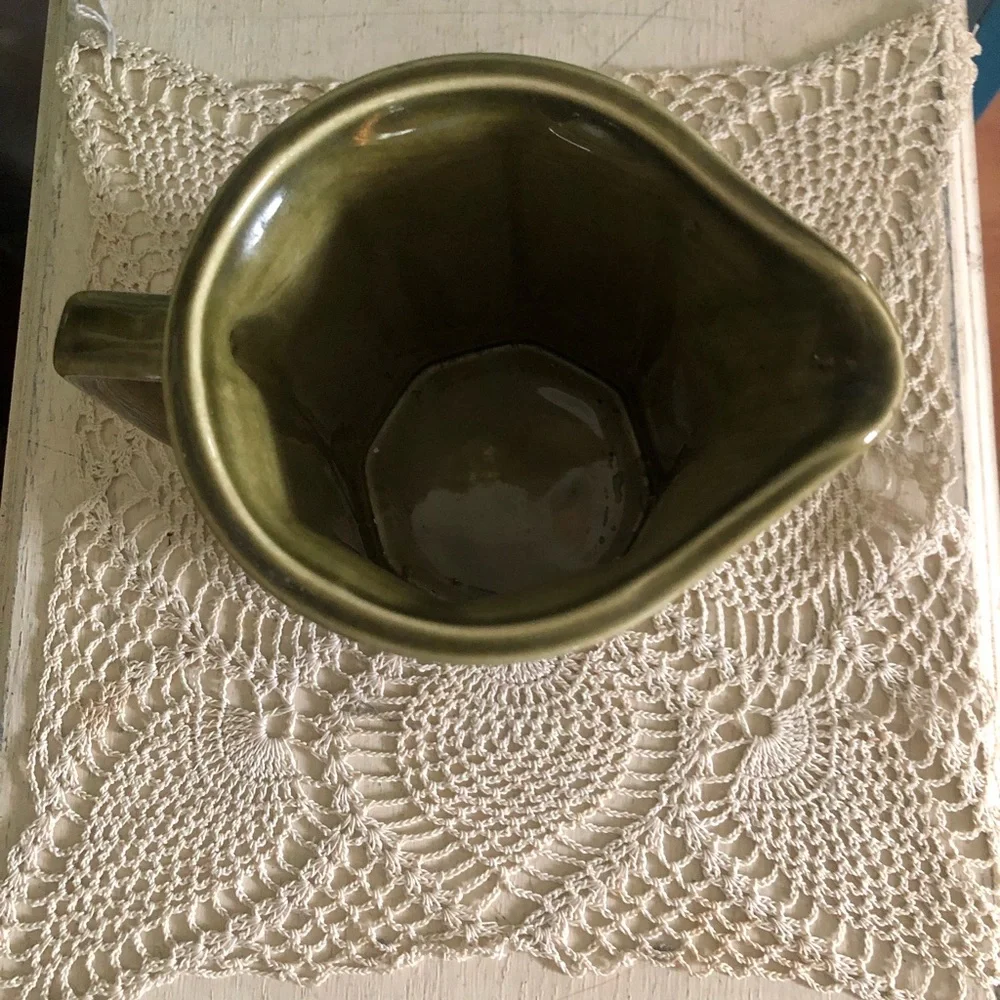 Vintage Green Ceramic Pitcher